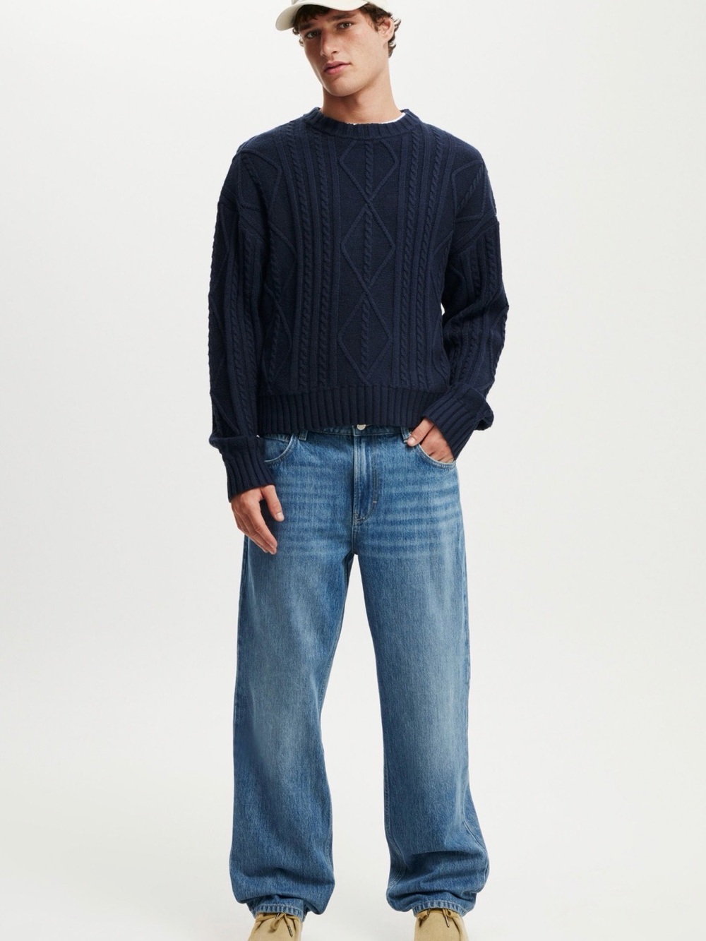 Cotton On Men's BAGGY Jeans in Medium Blue Wash